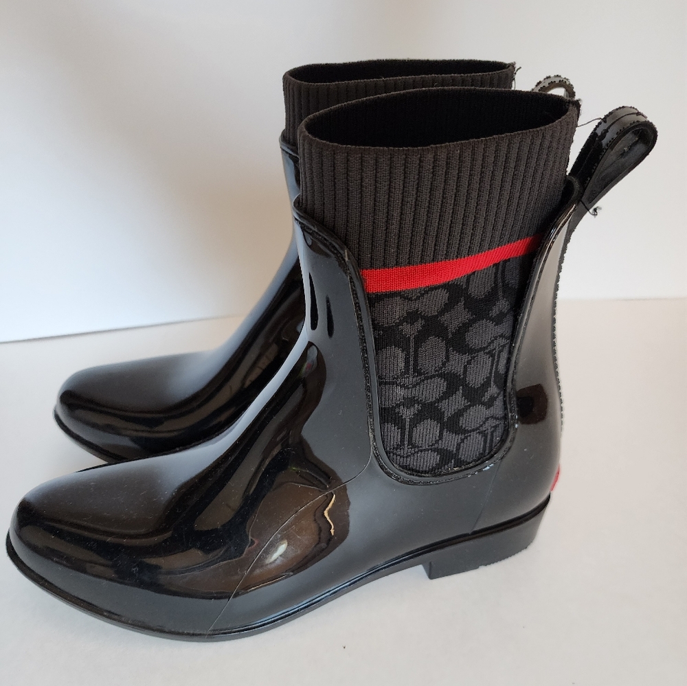 Coach Rivington Rain Logo Bootie Boots - Picture 3 of 5